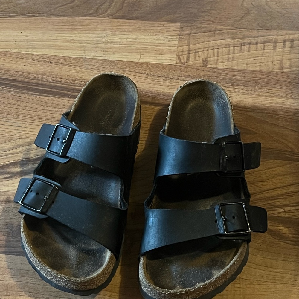 Birkenstock black leather sandals size 36